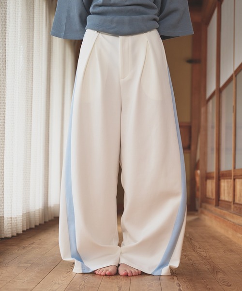 狐独 ワイドパンツ パンツ カーブライントラックパンツ メンズ