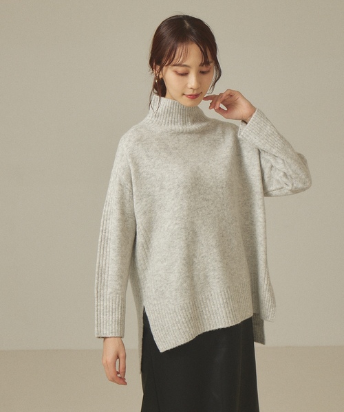 「abahouse mavie」 長袖ニット フリー ベージュ レディース_画像3