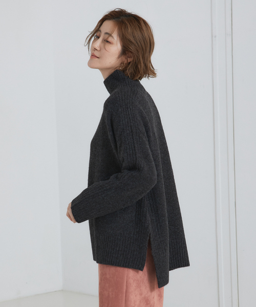 「abahouse mavie」 長袖ニット フリー ベージュ レディース_画像9
