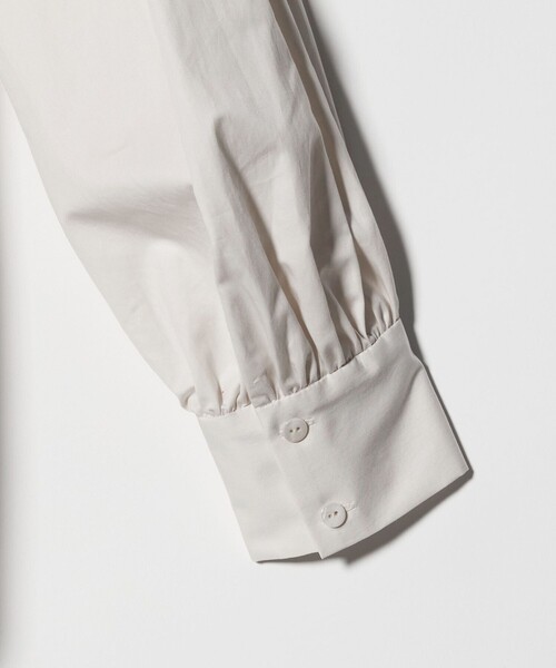 【美品】  UNITED ARROWS / ユナイテッドアローズ | サテン フラワー バンドカラーシャツ | アイボリー | レディース UNITED ARROWS - 【美品】 UNITED ARROWS / ユナイテッドアローズ