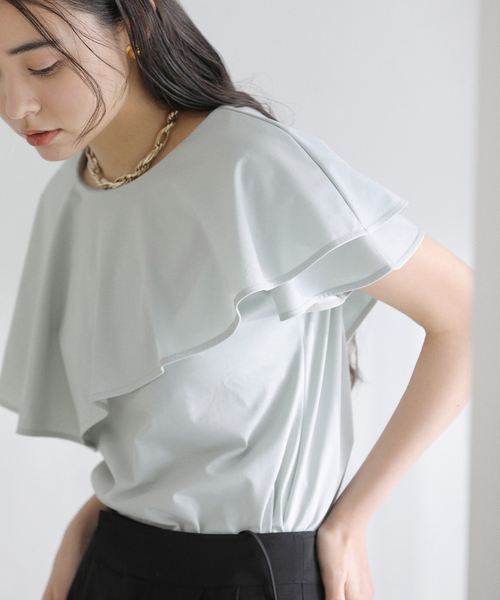 tシャツ 「洗える」ケープカットソー レディースの画像