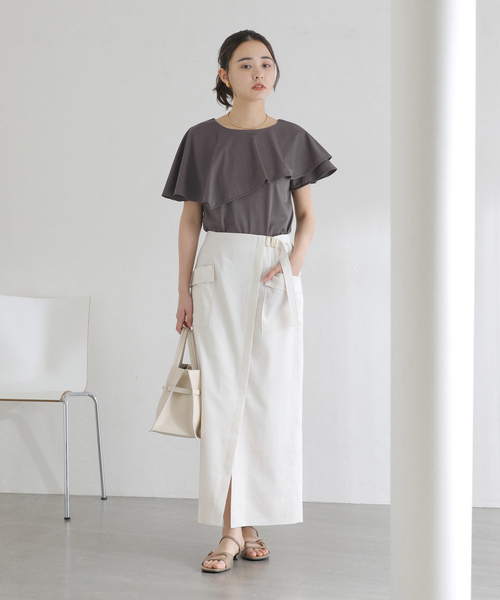 tシャツ 「洗える」ケープカットソー レディースの画像