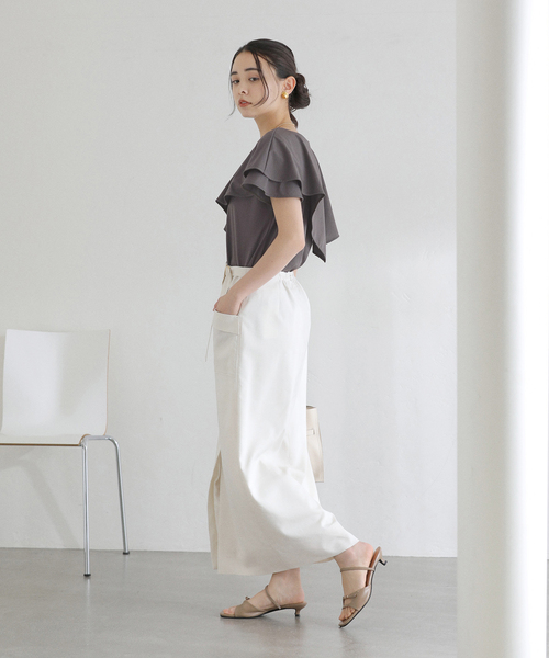 tシャツ 「洗える」ケープカットソー レディースの画像