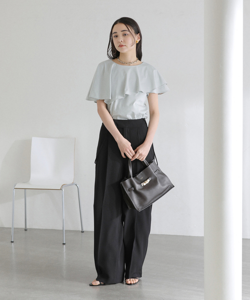 tシャツ 「洗える」ケープカットソー レディースの画像