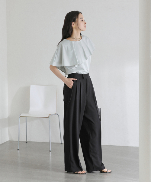tシャツ 「洗える」ケープカットソー レディースの画像