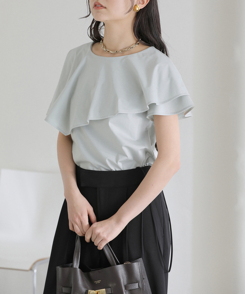 tシャツ 「洗える」ケープカットソー レディースの画像