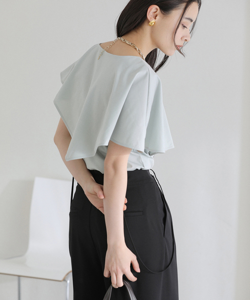 tシャツ 「洗える」ケープカットソー レディースの画像