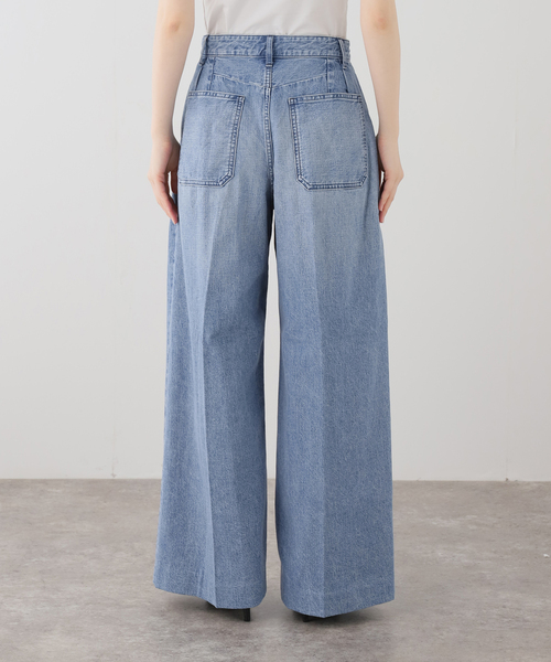 ワイドパンツ ジーンズ デニム デニムパンツ TANAKA HAKAMA JEAN TROUSERS ST-108-25-BBLO：デニムパンツの画像
