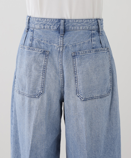 ワイドパンツ ジーンズ デニム デニムパンツ TANAKA HAKAMA JEAN TROUSERS ST-108-25-BBLO：デニムパンツの画像
