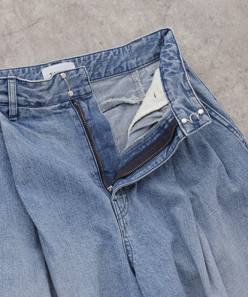 ワイドパンツ ジーンズ デニム デニムパンツ TANAKA HAKAMA JEAN TROUSERS ST-108-25-BBLO：デニムパンツの画像
