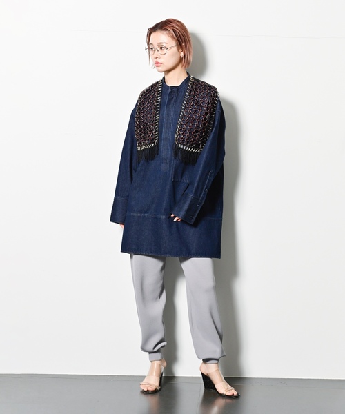 「CITYSHOP」 長袖ブラウス FREE ネイビー レディース_画像6