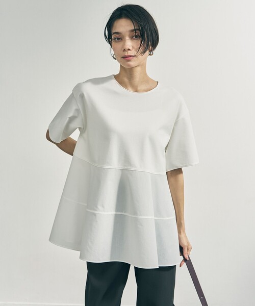 tシャツ 「VERY掲載」BEAUTY FORM-T コンビティアード Ｔシャツ レディースの画像
