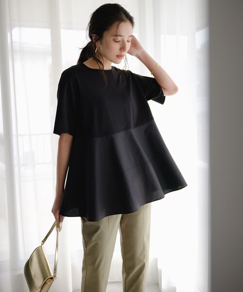 tシャツ 「VERY掲載」BEAUTY FORM-T コンビティアード Ｔシャツ レディースの画像