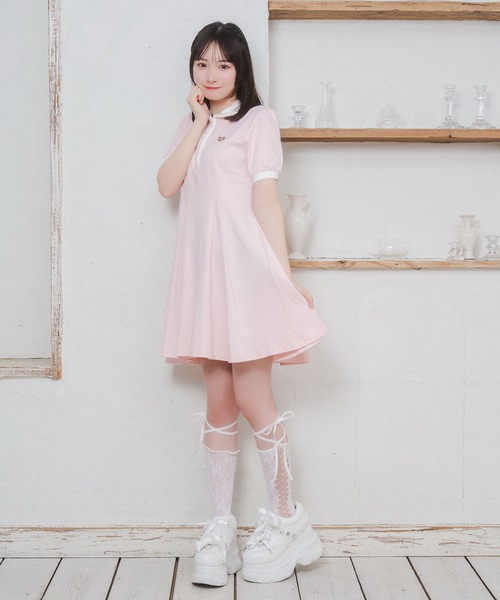 「Honey Cinnamon」 半袖ワンピース FREE ピンク レディース_画像3