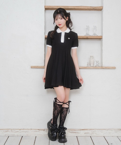 「Honey Cinnamon」 半袖ワンピース FREE ピンク レディース_画像5
