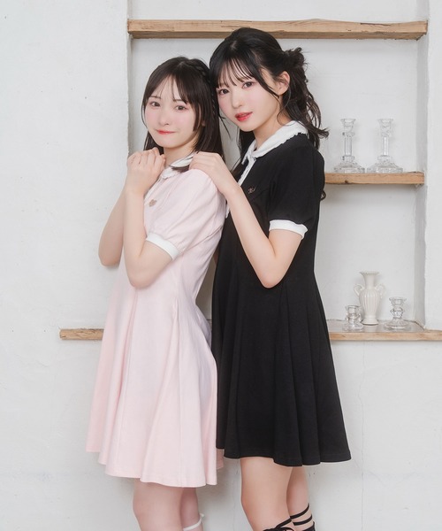 「Honey Cinnamon」 半袖ワンピース FREE ピンク レディース_画像6