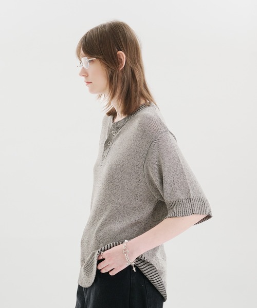 selle glant（セレグランテ） ヘンリーネック tシャツ MELANGE HENLEY