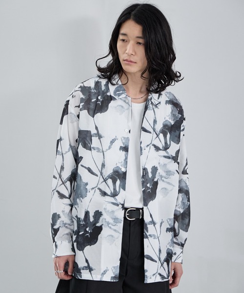RAGEBLUE（レイジブルー） シャツ Sheer Flower Pattern Shirt