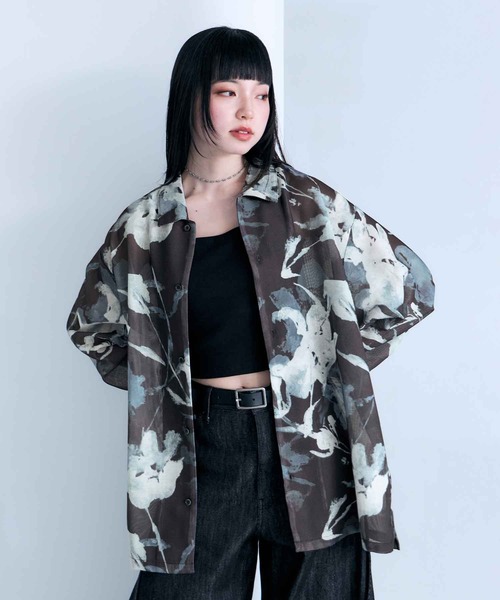 RAGEBLUE（レイジブルー） シャツ Sheer Flower Pattern Shirt