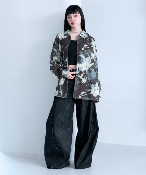 RAGEBLUE（レイジブルー） シャツ Sheer Flower Pattern Shirt