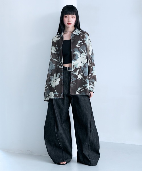 RAGEBLUE（レイジブルー） シャツ Sheer Flower Pattern Shirt
