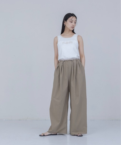 Eimee Law（エイミーロウ） パンツ ナイロンワッシャー タックワイド