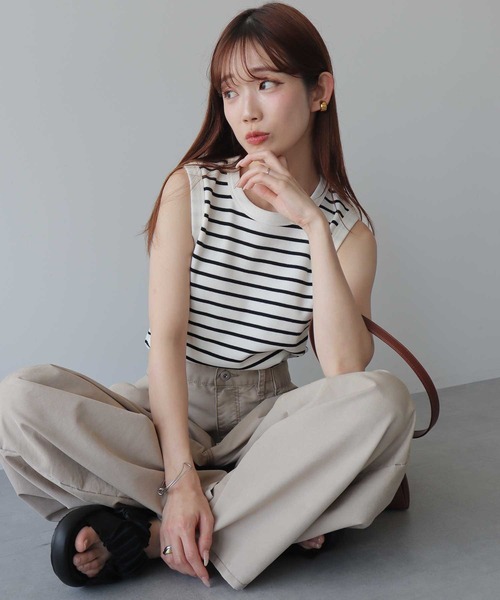 新品SHISHIKUIリブ タンクトップ アイボリー earth music&ecology（アース ミュージック＆エコロジー） タンク