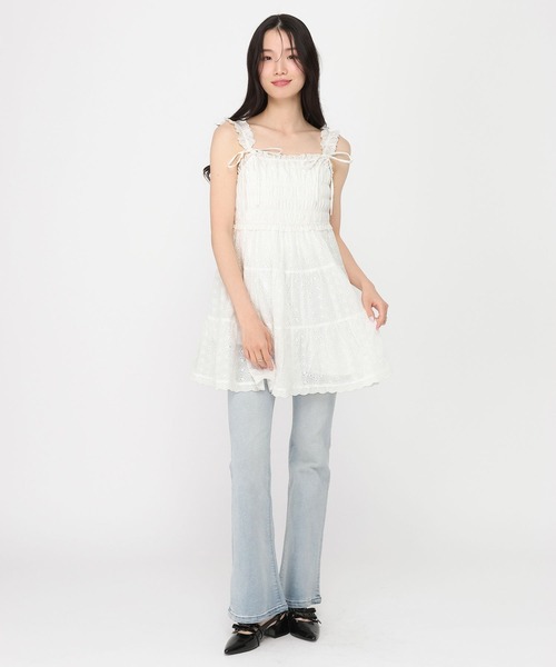 Heather（ヘザー） ワンピース レースエプロンミニワンピース 679988