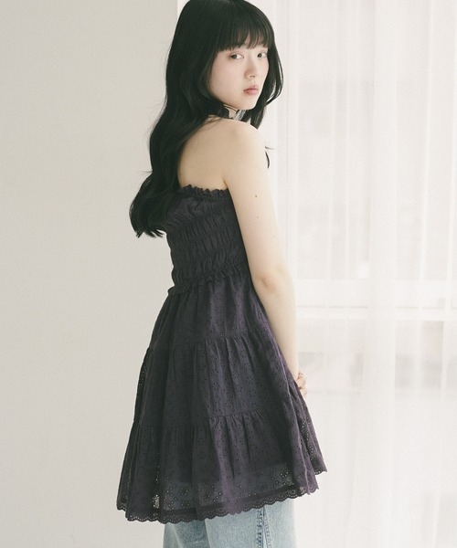 Heather（ヘザー） ワンピース レースエプロンミニワンピース 679988