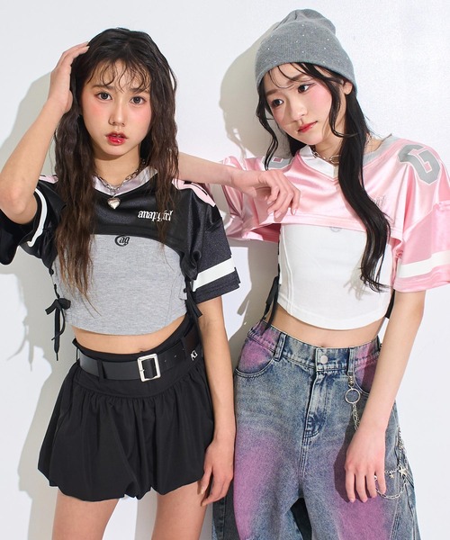 野球用品＋女の子お洋服 ANAP GiRL（アナップガール） アンサンブル ショートゲームシャツ