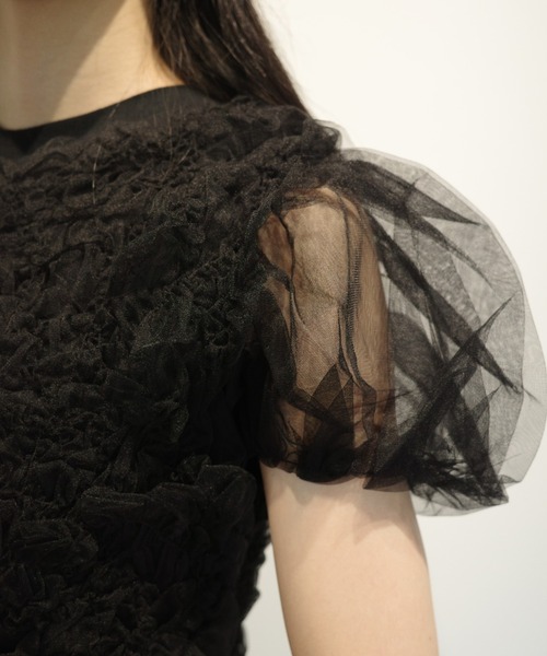 CLANE（クラネ） tシャツ CLANE TULLE VEST LAYERED TOPS レディース