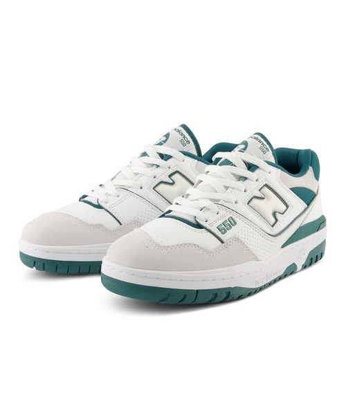 「New Balance」 ローカットスニーカー 24.0cm ホワイト×グリーン メンズ_画像6