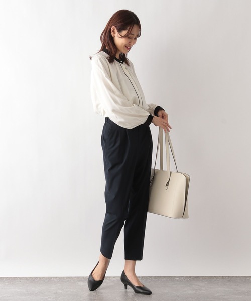 「GLOBAL WORK」 長袖ブラウス LARGE ダークブルー レディース_画像2