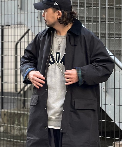 「JACKROSE」 ステンカラーコート L カーキ メンズ_画像3
