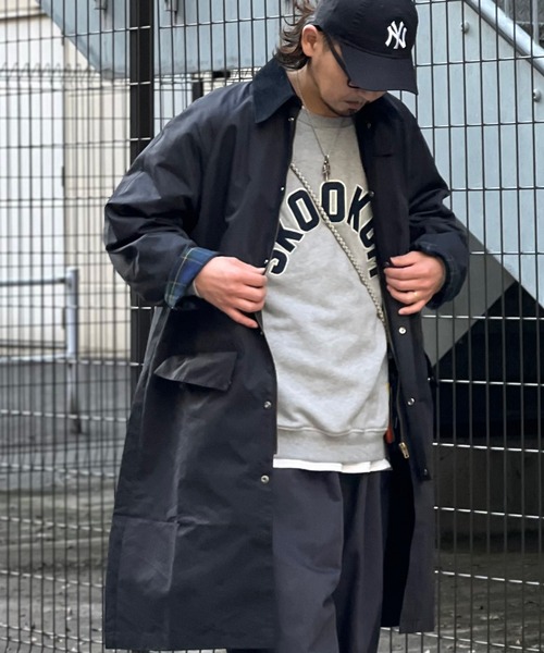 「JACKROSE」 ステンカラーコート L カーキ メンズ_画像9