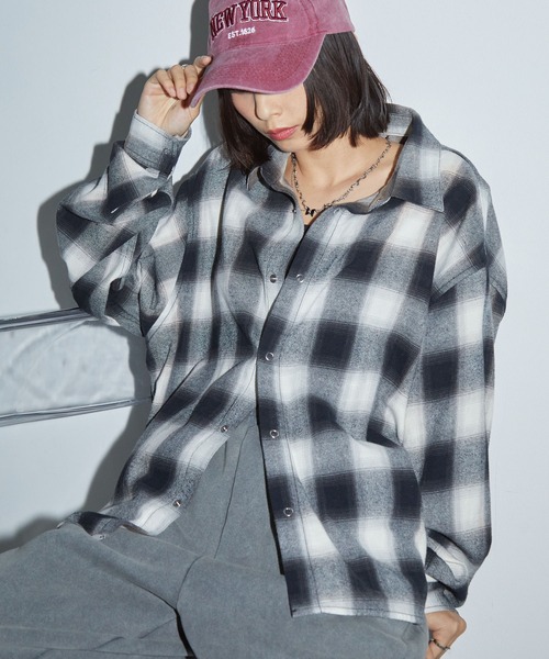 「Anchor Smith」 長袖シャツ M レッド レディース_画像2