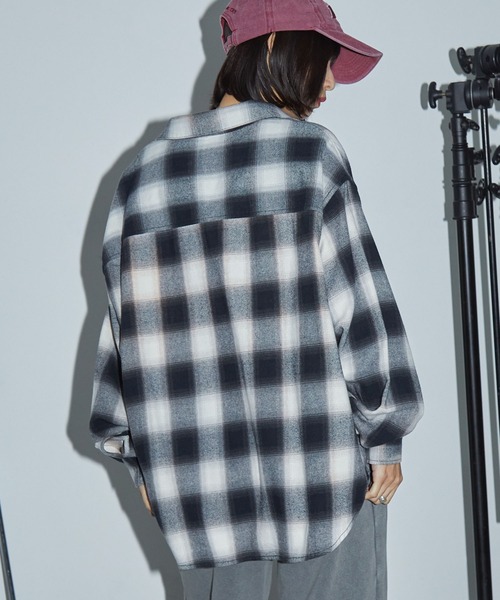 「Anchor Smith」 長袖シャツ M レッド レディース_画像7