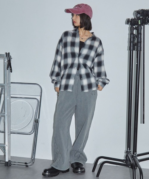 「Anchor Smith」 長袖シャツ M レッド レディース_画像8