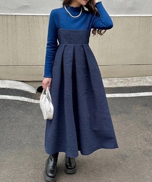 「ECLIN」 キャミソールワンピース M ネイビー レディース_画像7