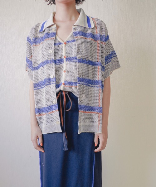 「PAMM」 半袖シャツ 1 ネイビー レディース_画像3