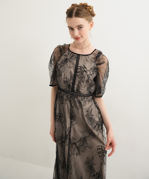 「Dorry Doll」 7分袖ワンピース MEDIUM ベージュ レディース_画像9