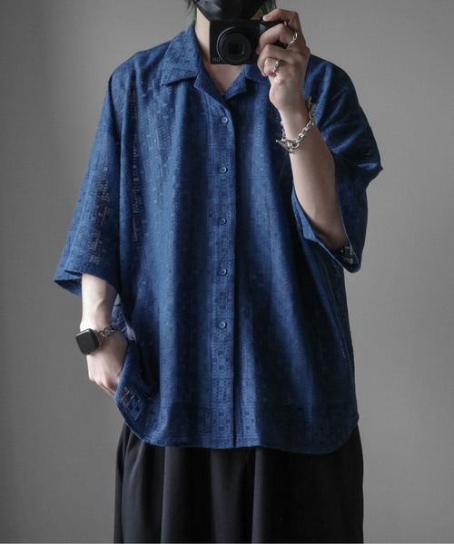 「KUUUPY」 半袖シャツ MEDIUM ブルー メンズ_画像9