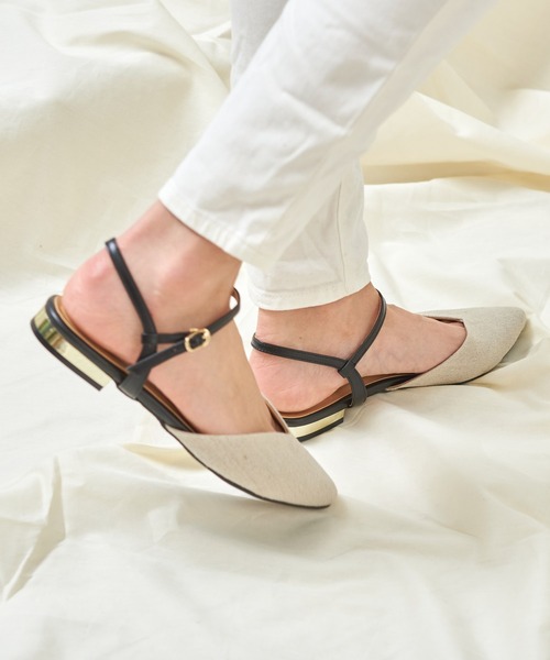 「neue diffusion」 フラットサンダル 24cm イエロー レディース_画像4
