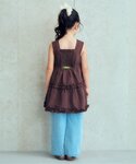 ワンピース バックオープンフリルチェックワンピ...の詳細画像3