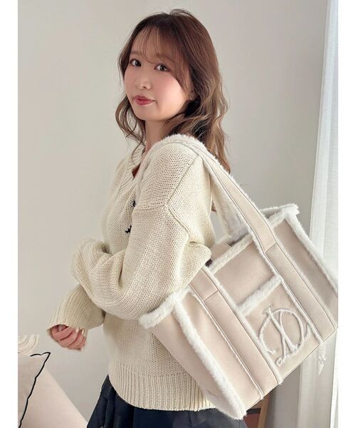 dazzlin（ダズリン） トートバッグ ボアスクエアトートバッグ