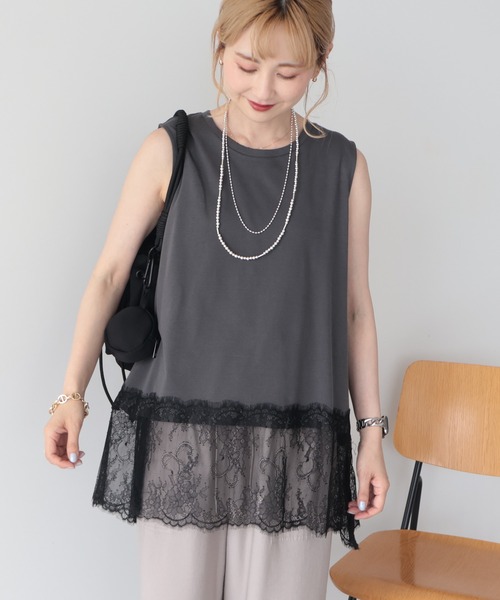 AMERICAN HOLIC（アメリカンホリック） tシャツ 「接触冷感」裾レース