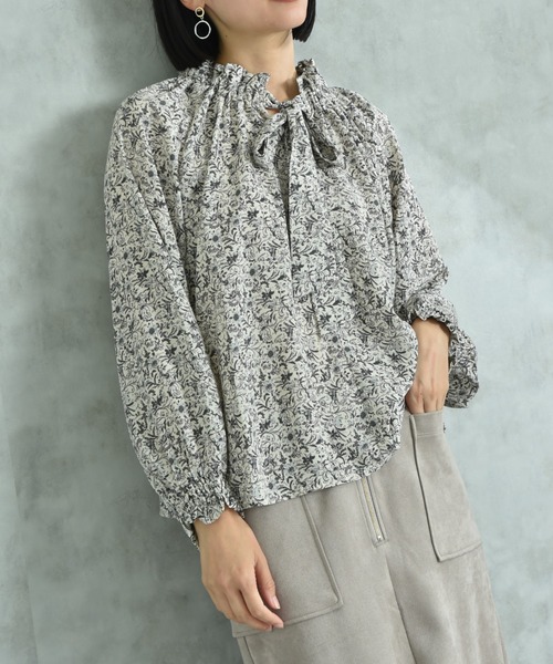 「INTERPLANET」 長袖ブラウス LARGE ブラック レディース_画像4