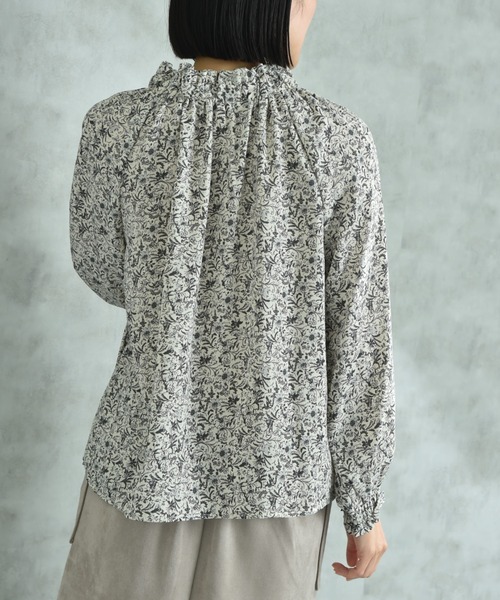 「INTERPLANET」 長袖ブラウス LARGE ブラック レディース_画像6