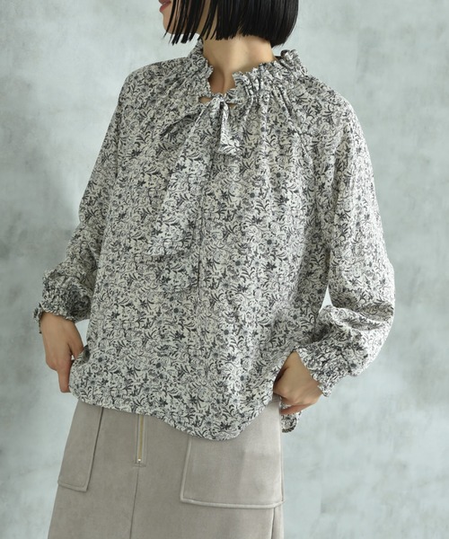 「INTERPLANET」 長袖ブラウス LARGE ブラック レディース_画像7