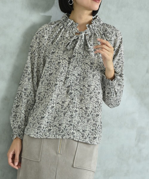 「INTERPLANET」 長袖ブラウス LARGE ブラック レディース_画像8